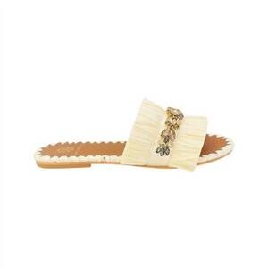 NEW DE SIENA women's semira raffia sandal in grano